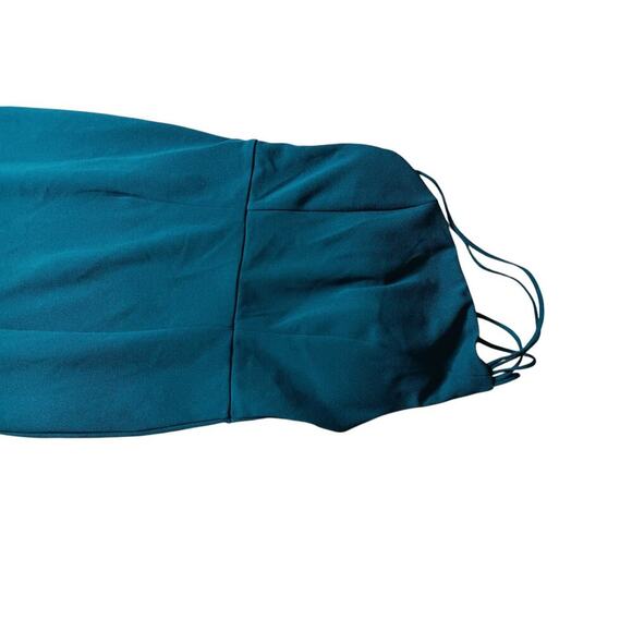 New HELLO MOLLY Embark With You Midi Stretchy Crepe Dress Teal SZ 2 - Picture 8 of 15